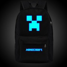 Ghiozdan scoala Minecraft - Creeper Backpack - GLOW in the DARK !! foto