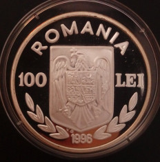 100 lei 1996 - Euro 1996 - Argint - PROOF foto