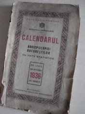 CALENDARUL ARHIEPISCOPIEI BUCURESTILOR, 1936 foto