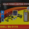 Kit Solar panou 2.5W BB9118 + USB + Lanterna + 2 becuri led + Acumulator 4V2.5A