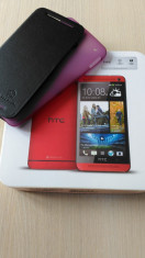 HTC ONE M7 ROSU EXCEPTIONAL ( BONUS doua huse Nilkin piele naturala si jelly) foto