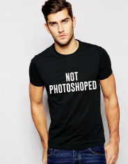 Tricou negru barbati - Not Photoshoped foto