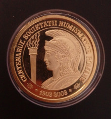 500 lei 2003 - Centenarul Soc. Numismatice - PROBA tombac foto