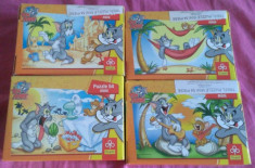 Set 4 Mini Puzzle Trefl 54 piese - Tom si Jerry foto