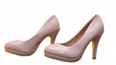 Pantofi dama roz cu platforma - toc 10 cm, model Sunshine foto