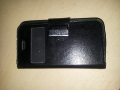 Husa iPhone 4 4S Apple Neagra Piele Toc Carte foto
