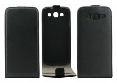 Husa Flip Cover OEM THSAMGS3NEG neagra pentru Samsung Galaxy S3 I9300 foto