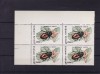 ROMANIA 1996 , LP 1404 , INSECTE UZUALE VAL.2500 L HARTIE CRETATA BL DE 4 MNH, Nestampilat