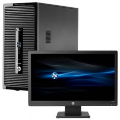 Sistem desktop HP ProDesk 400 G2 MT Intel i7-4790S 4GB DDR3 500GB HDD Black cu monitor HP W2072a 20 inch foto