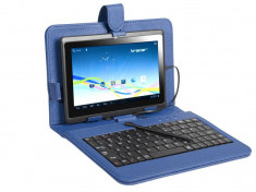 Husa cu tastatura Tracer microUSB Navy Blue 7 inch foto