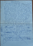 Manuscris Fanus Neagu ; Chipul diminetilor , 2 pagini scrise olograf