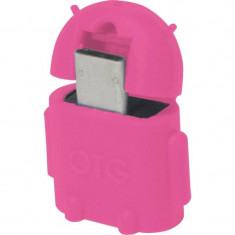 Adaptor OTG Logilink AA0065 USB 2.0 Female - microUSB 2.0 Male roz foto