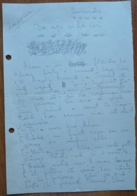 Manuscris Eugen Jebeleanu; Insemnari de azi si de ieri, 7 pagini olografe foto
