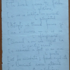 Manuscris Eugen Jebeleanu ; Poezia Sfaramat , 3 pagini