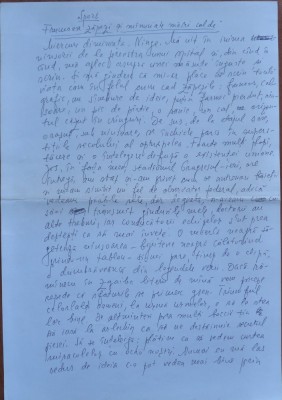 Manuscris Fanus Neagu ; Frumoase zapezi si minunate mari calde , 2 pagini foto