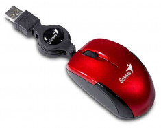 Mouse pentru notebook Genius MicroTraveler ruby USB foto