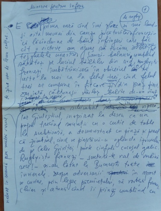 Manuscris Fanus Neagu ; Minereu pentru infern , Rapid , 4 pagini