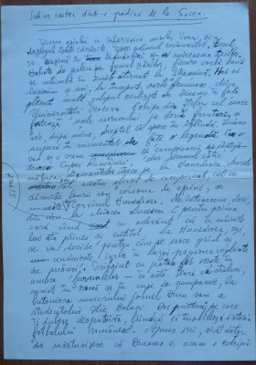 Manuscris Fanus Neagu ; Sub un castan dintr-o gradina de la Sosea, 2 pagini foto