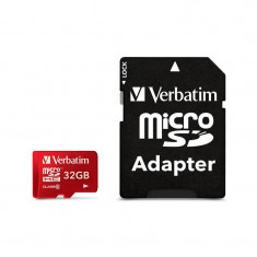 Card Verbatim microSDHC Tablet 32GB Clasa 10 UHS-I U1 Red cu adaptor SD foto