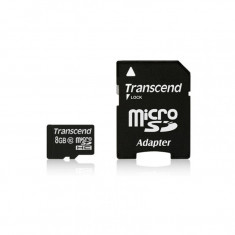 Card de memorie Transcend Micro SDHC 8 GB Clasa 10 adaptor SD foto