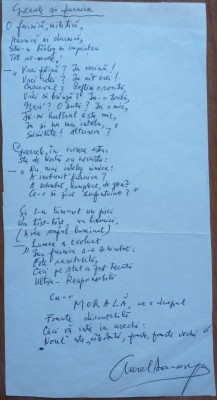 Manuscris Aurel Baranga; Fabula Greierele si furnica, scriitor roman de origine evreiască foto