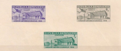 REPUBLICA DOMINICANA 1958 &amp;ndash; EXPOZITIA UNIVERSALA, serie nestampilata, T5 foto