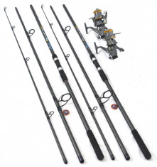 Set 2 Lansete Crap 3,9 m Cu Mulinete KW50 Long Cast Si Baitrunner foto