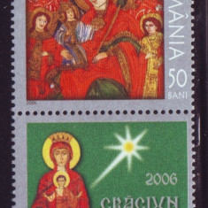 Romania 2006 - Craciun LP 1747 a, timbru cu tabs MNH