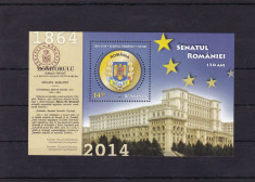 ROMANIA 2014 LP 2028 a SENATUL ROMANIEI 150 ANI COLITA DANTELATA MNH foto