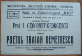 Pliant, Conferinta la sala Cinema Rio despre Traian Demetrescu, Craiova, 1938