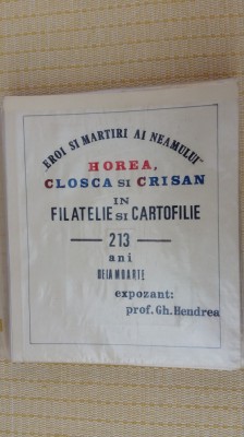 HOREA , CLOSCA SI CRISAN - IN FILATELIE SI CARTOFILIE - EXPONAT foto