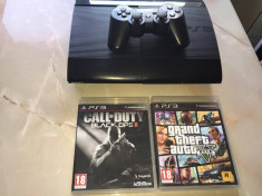 Consola PS3 SUPER SLIM 500 GB - pachet complet + 2 jocuri foto