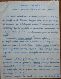 Manuscris al lui Ovidiu S. Crohmalniceanu, Cronica literara, 10 pagini