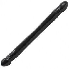 Dildo dublu negru,45.7cm, BUILT-IN-AMERICA foto