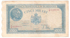 Romania 1945 - 5000 lei, 21 august, circulata foto