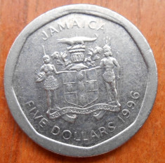 JAMAICA 5 DOLLARS 1996 KM 163 foto