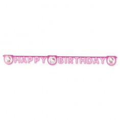 Banner litere decupate HAPPY BIRTHDAY HELLO KITTY HEARTS foto