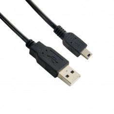 4World 07882-OEM Cablu USB 2.0 AM/BM mini 1.8m negru foto