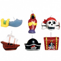 6 Lumanari Pirati pentru Tort cu figurine Pirates Treasure 3cm foto