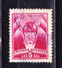 Timbre ROMANIA 1936 = PILOT, FONDUL AVIATIEI foto
