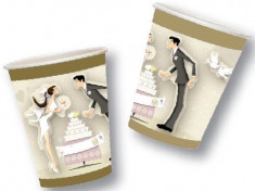 10 Pahare nunta cununia civila din carton 200ml foto