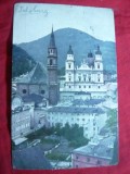 Ilustrata Salzburg Austria ,reclama tiparita Targ Pompieri si Salvare 1925, Circulata, Printata