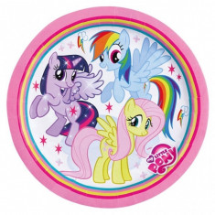 8 Farfurii carton plastifiat 18cm My Little Pony Rainbow foto