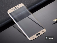 Samsung S6 Edge - Folie Din Sticla Securizata Curbata Tempered Glass Aurie/Gold foto