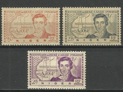 EROARE-VARIETATE IMPRIMARE SERIE NIGER 1939 MNH/ MH foto