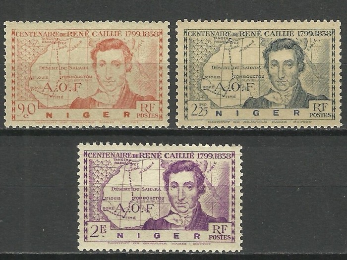 EROARE-VARIETATE IMPRIMARE SERIE NIGER 1939 MNH/ MH
