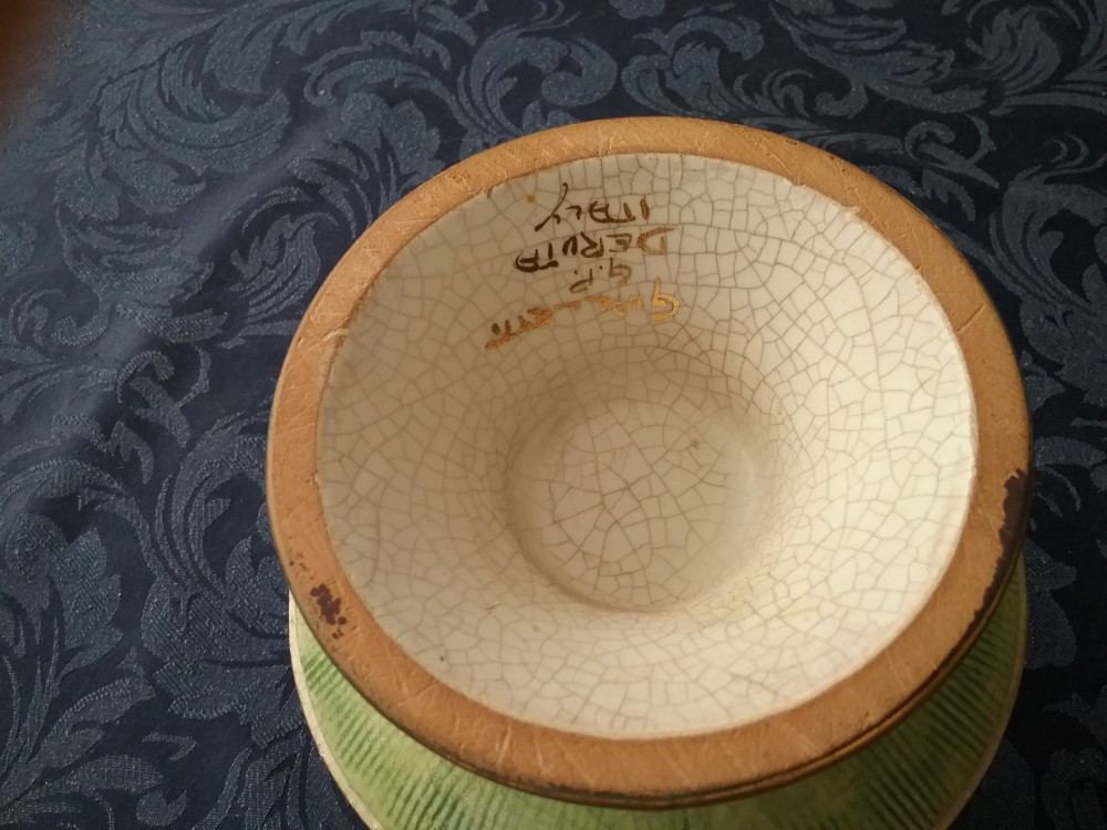 Vas din ceramica decorat manual, origine Italia | Okazii.ro