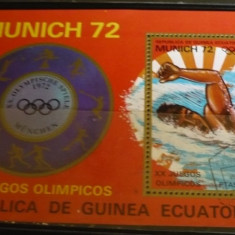 GUINEA ECUATORIALA 1972 – OLIMPIADA MUNCHEN, colita stampilata, T10