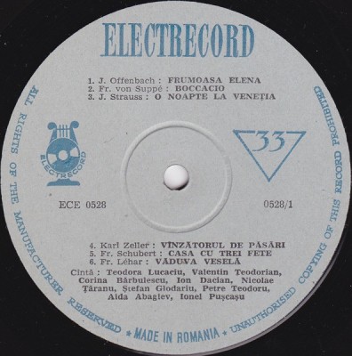 I.Dacian_V. Teodorian_Cl. Melidoneanu_C.Campeanu - Arii Din Operete (Vinyl) foto