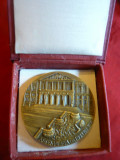 Placheta Parlament Portugalia , d= 6,5 cm , bronz ,in cutie, Europa